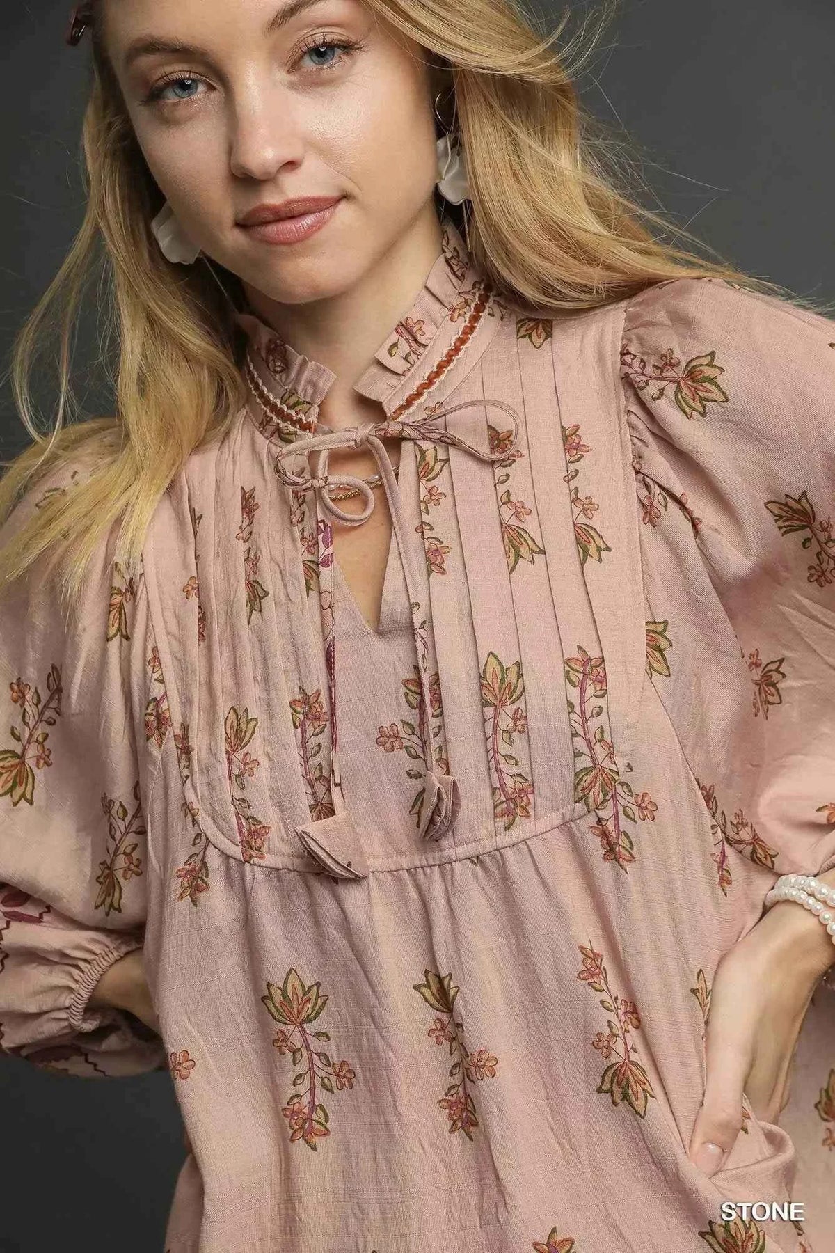 Floral Boho Peasant Blouse