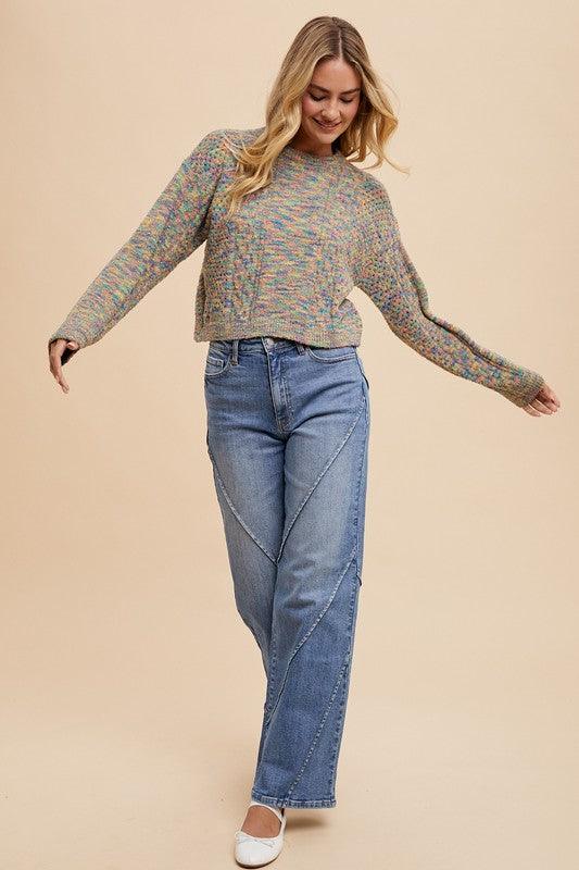 Decorative Seams Wide Leg Jeans - Wildflower Hippies