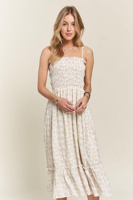Smocked Floral Ruffled Hem Cami Dress - Wildflower Hippies