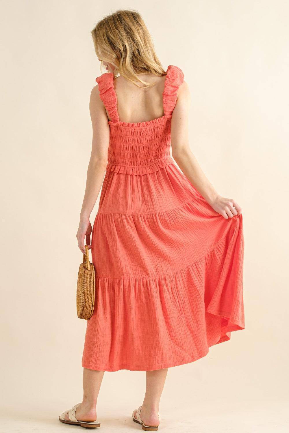Smocked Ruffled Tiered Dress - Wildflower Hippies