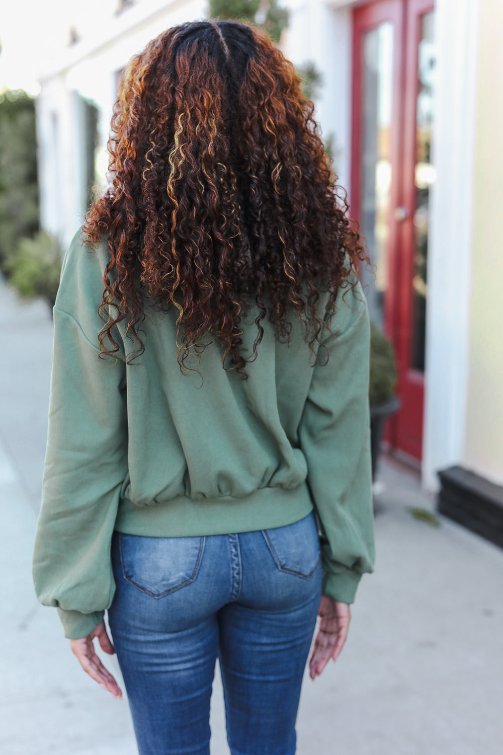 Weekend Ready Green Boyfriend Button Down Cropped Jacket