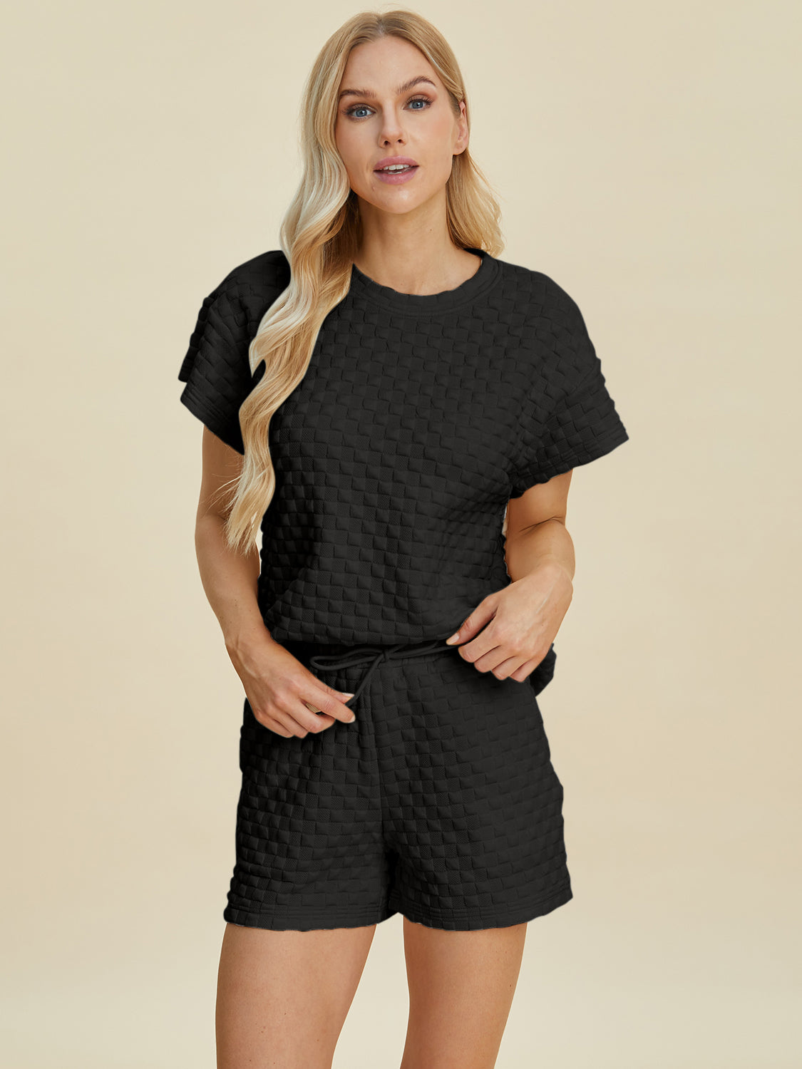 Texture T-Shirt and Shorts Set