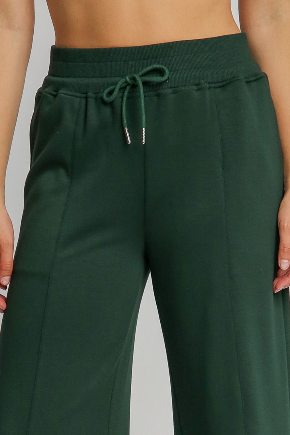 Drawstring Wide Leg Pants with Pockets