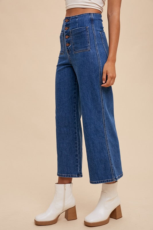 Button Fly High Waist Jeans