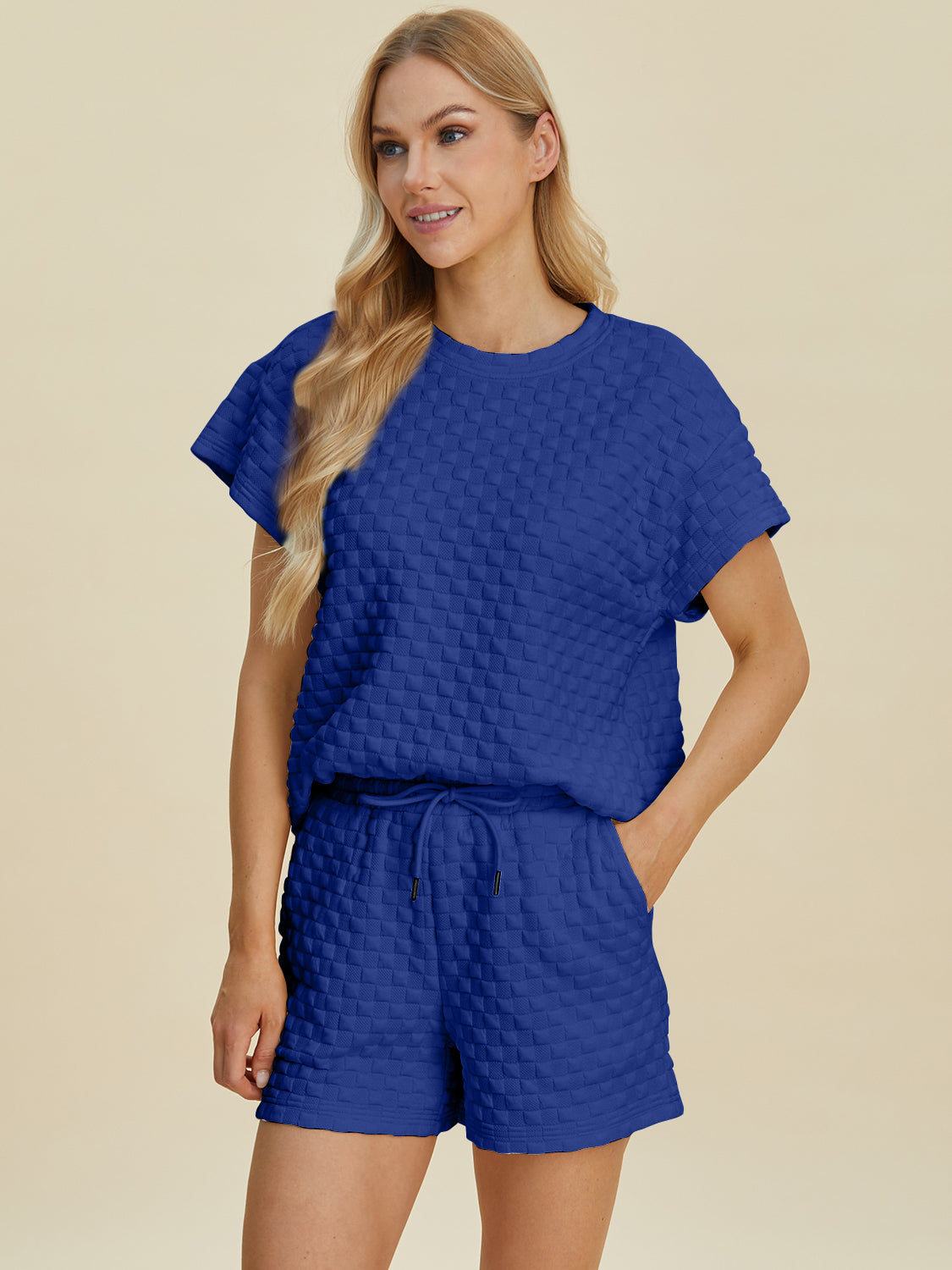 Texture T-Shirt and Shorts Set