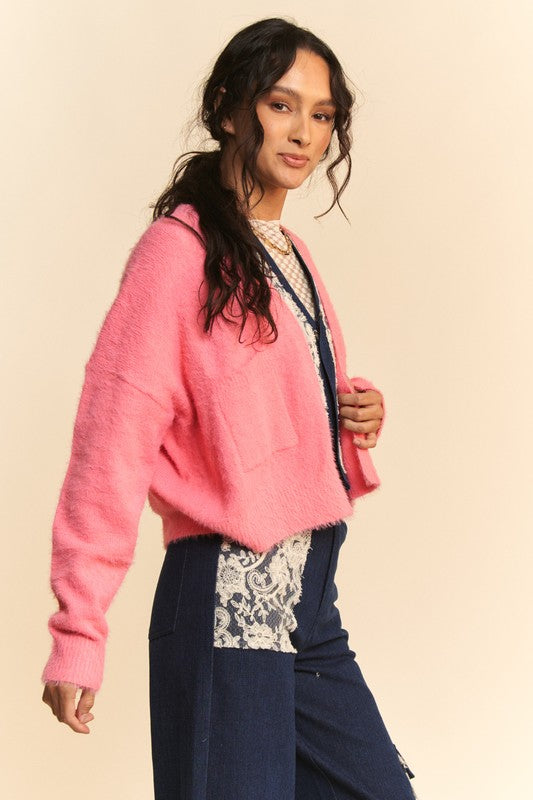 Open Front Drop Shoulder Cardigan