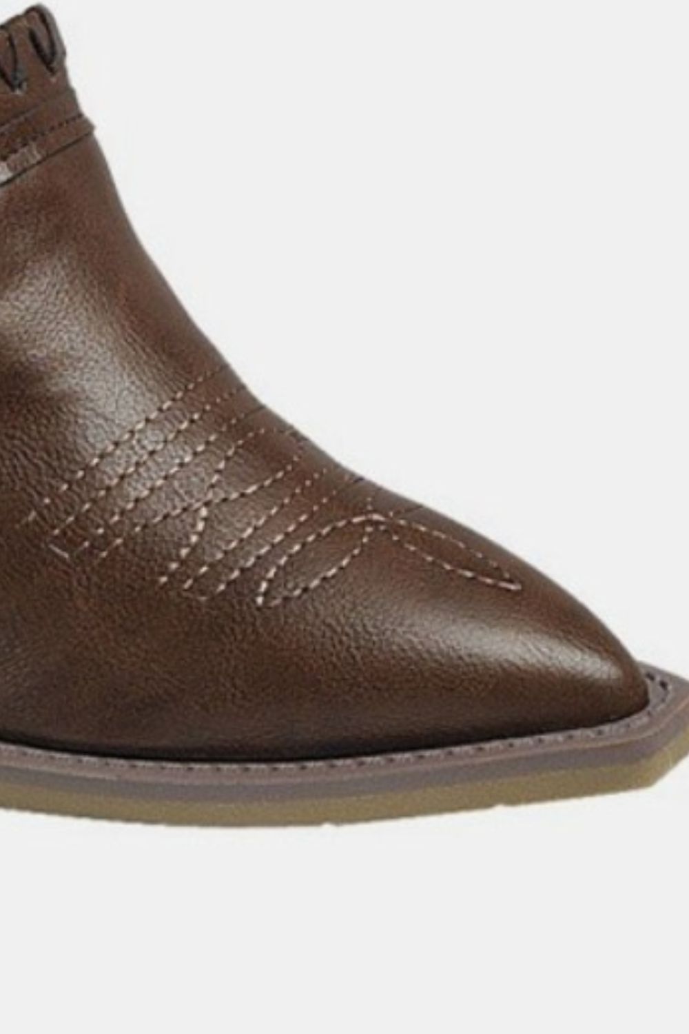 Pointy Toe Slip On Chunky Mules - Brown