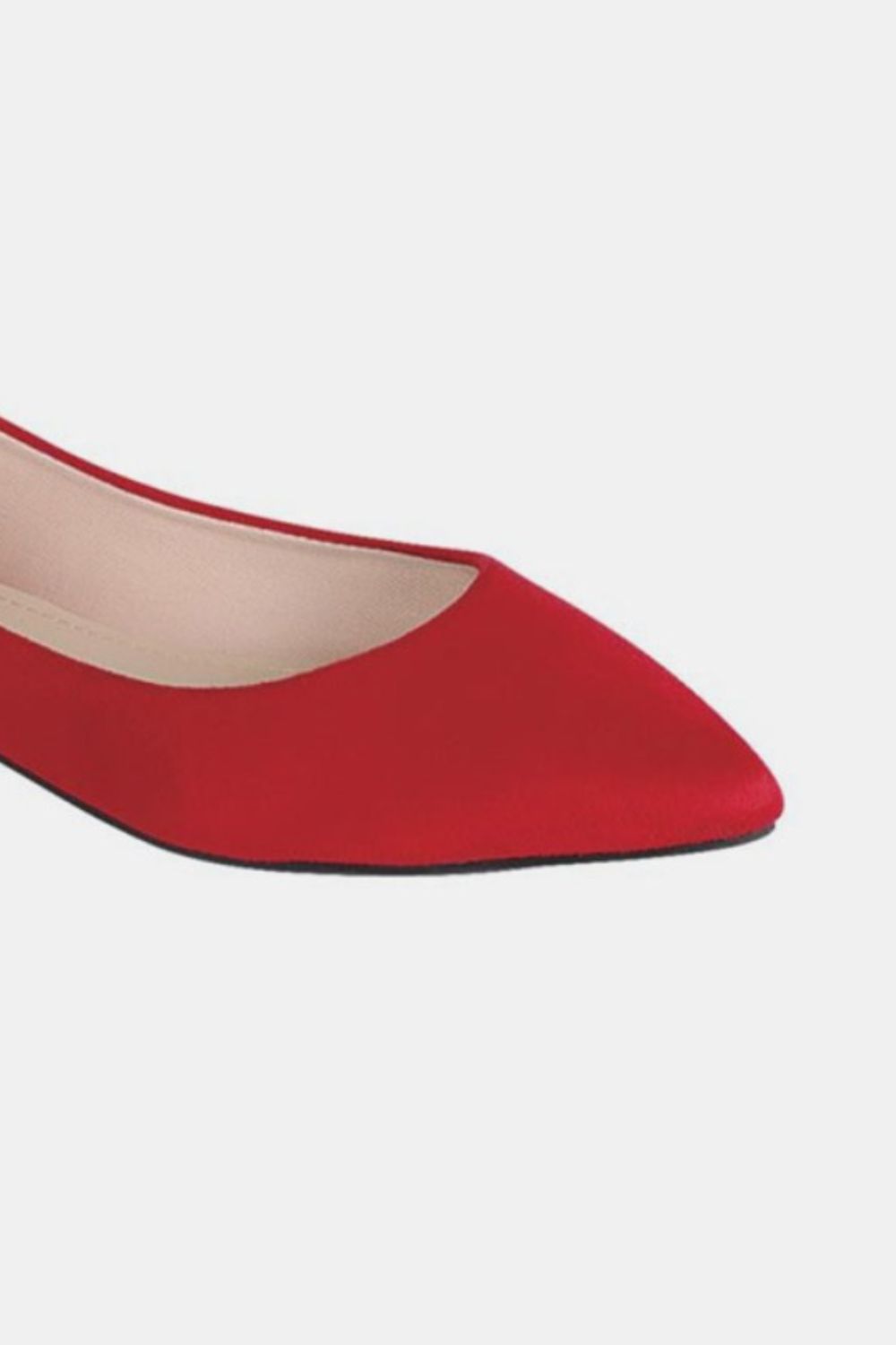 Pointy Toe Slip On Flat Loafers - Red