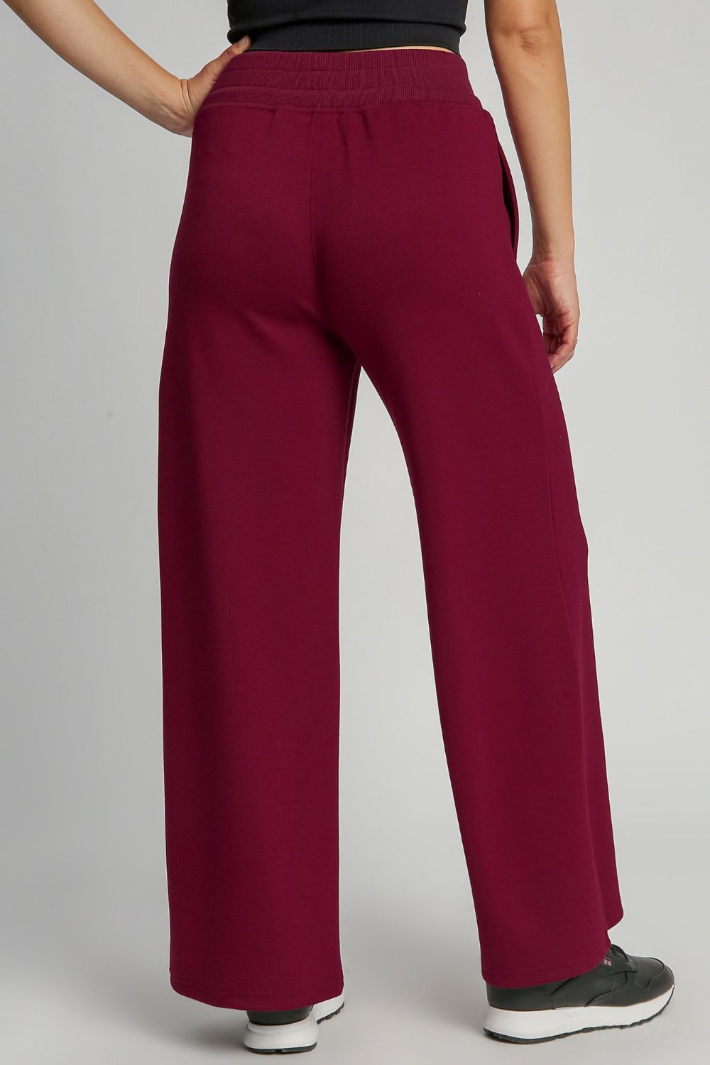 Drawstring Wide Leg Pants with Pockets