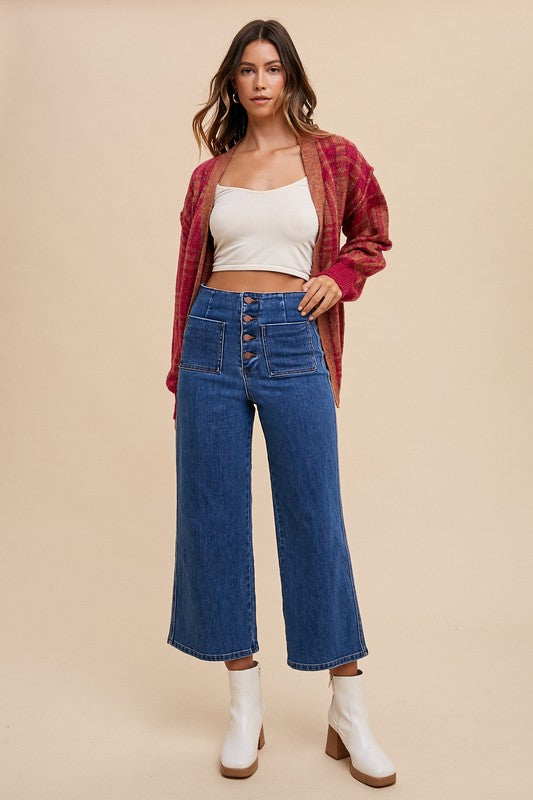 Button Fly High Waist Jeans