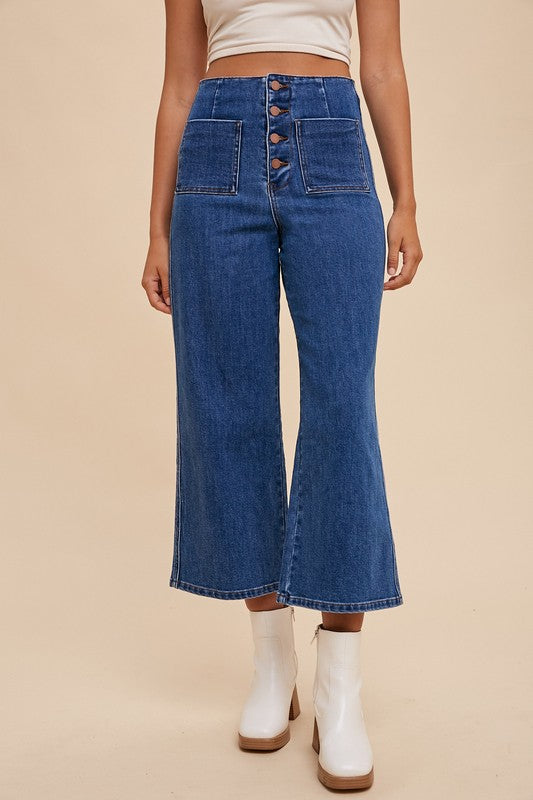 Button Fly High Waist Jeans