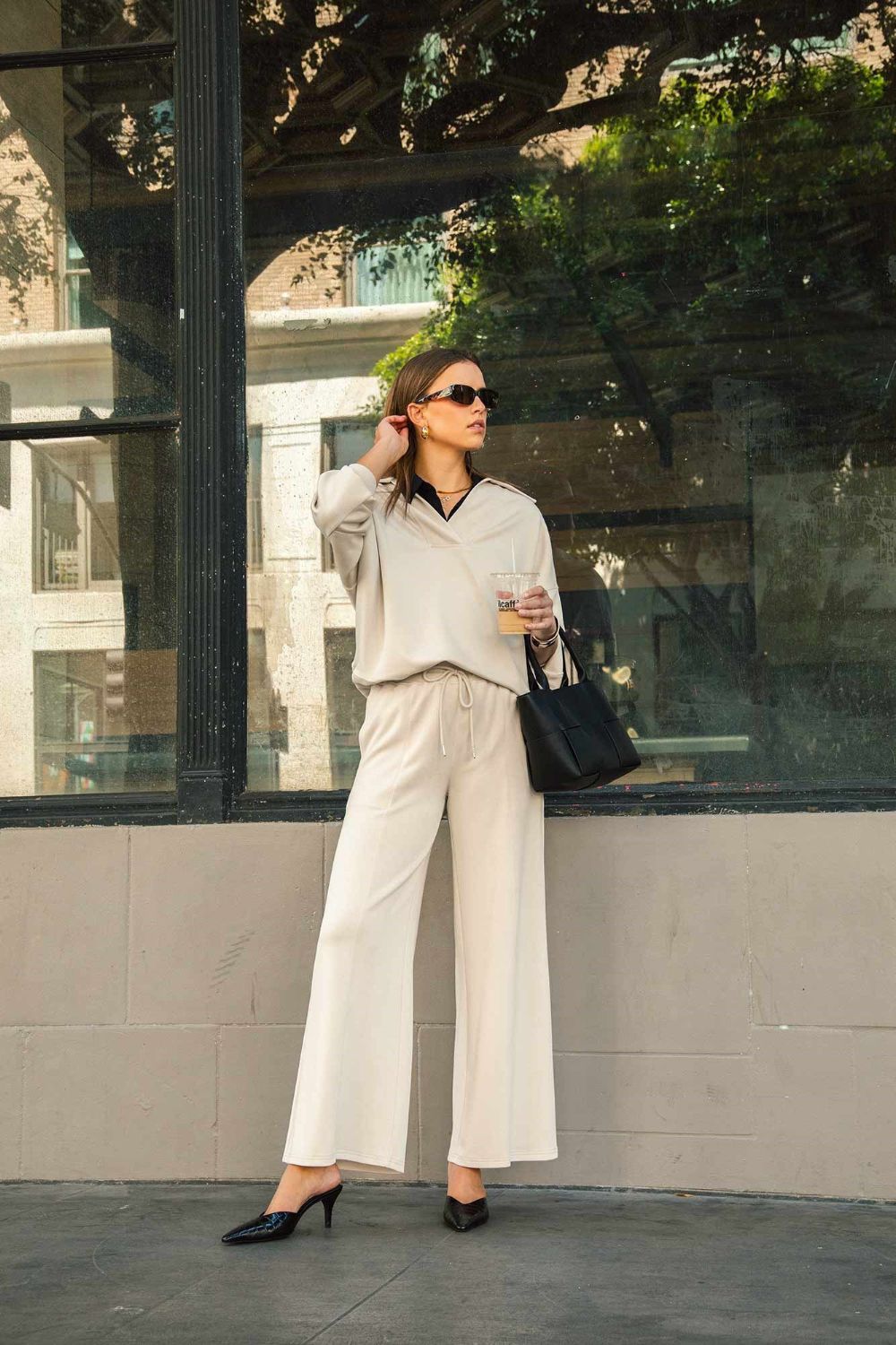 Drawstring Wide Leg Pants with Pockets