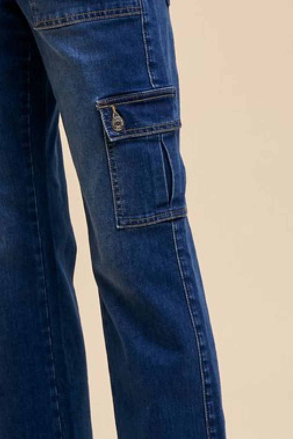 Straight Leg Jeans with Cargo Pockets