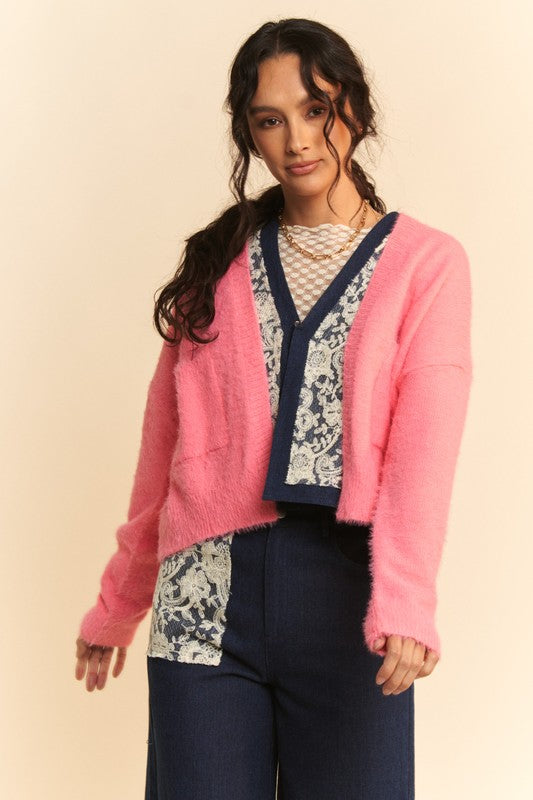 Open Front Drop Shoulder Cardigan