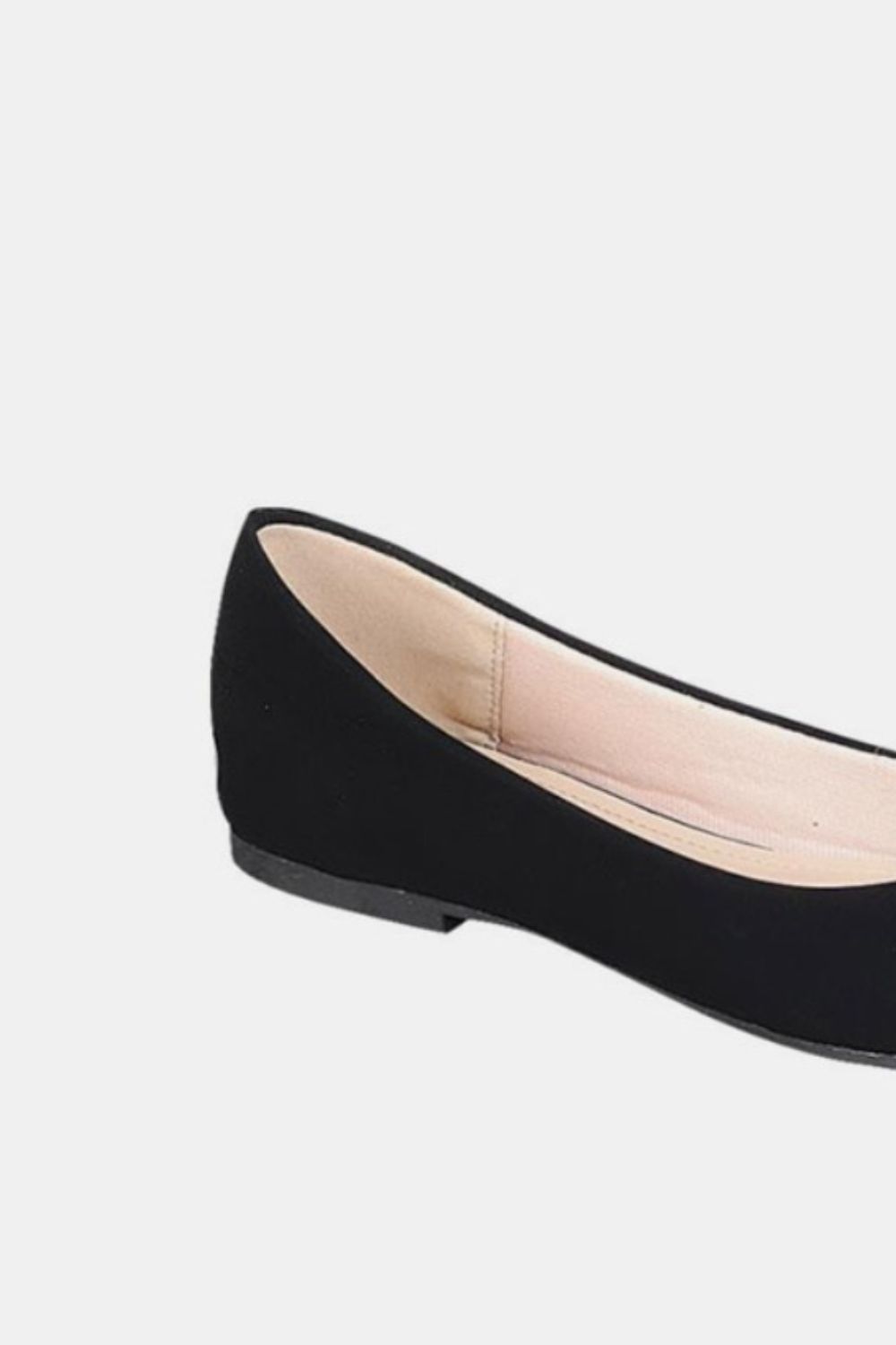 Pointy Toe Slip On Flat Loafers - Black