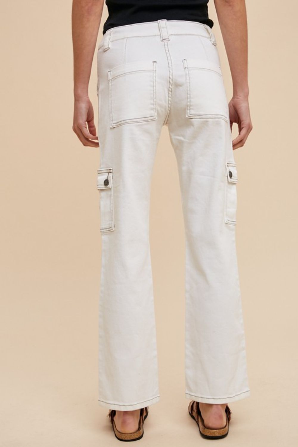 Straight Leg Jeans with Cargo Pockets