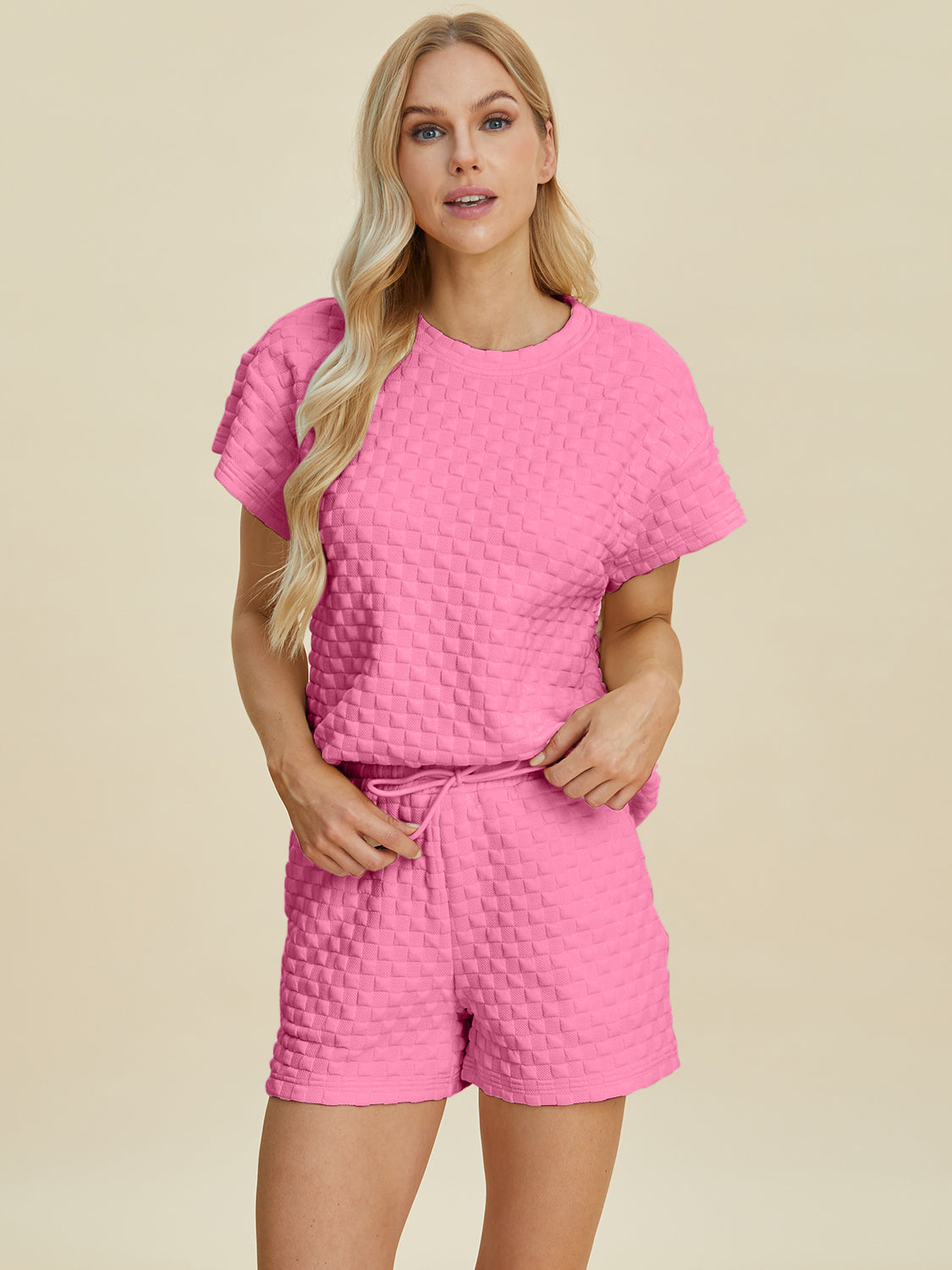 Texture T-Shirt and Shorts Set