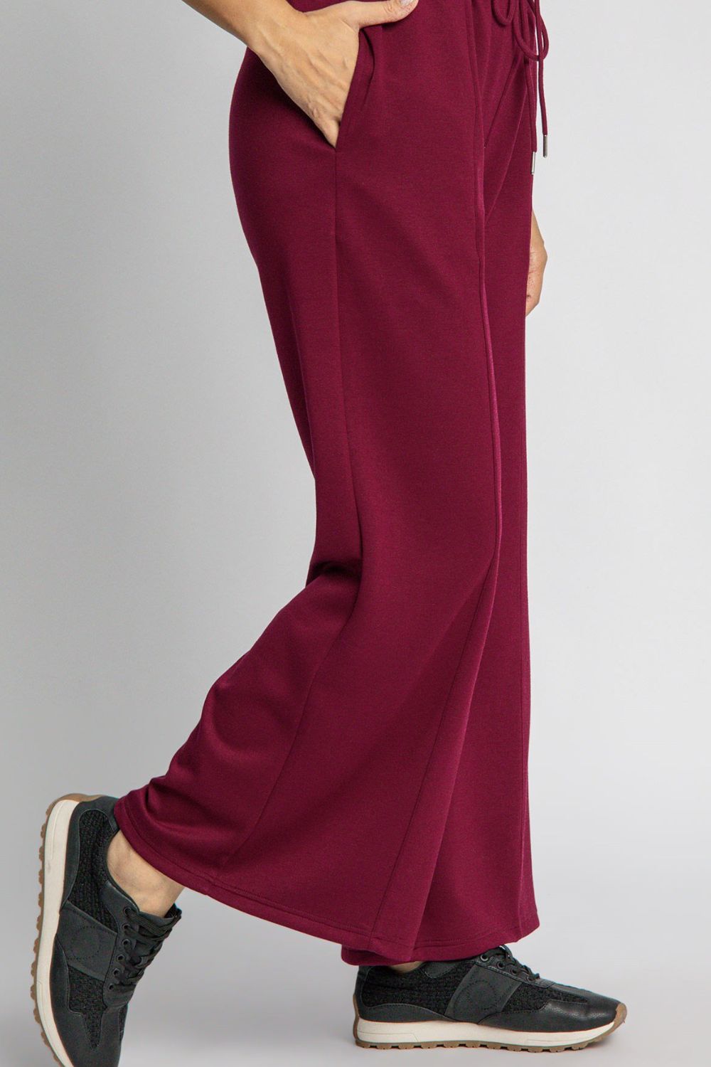 Drawstring Wide Leg Pants with Pockets