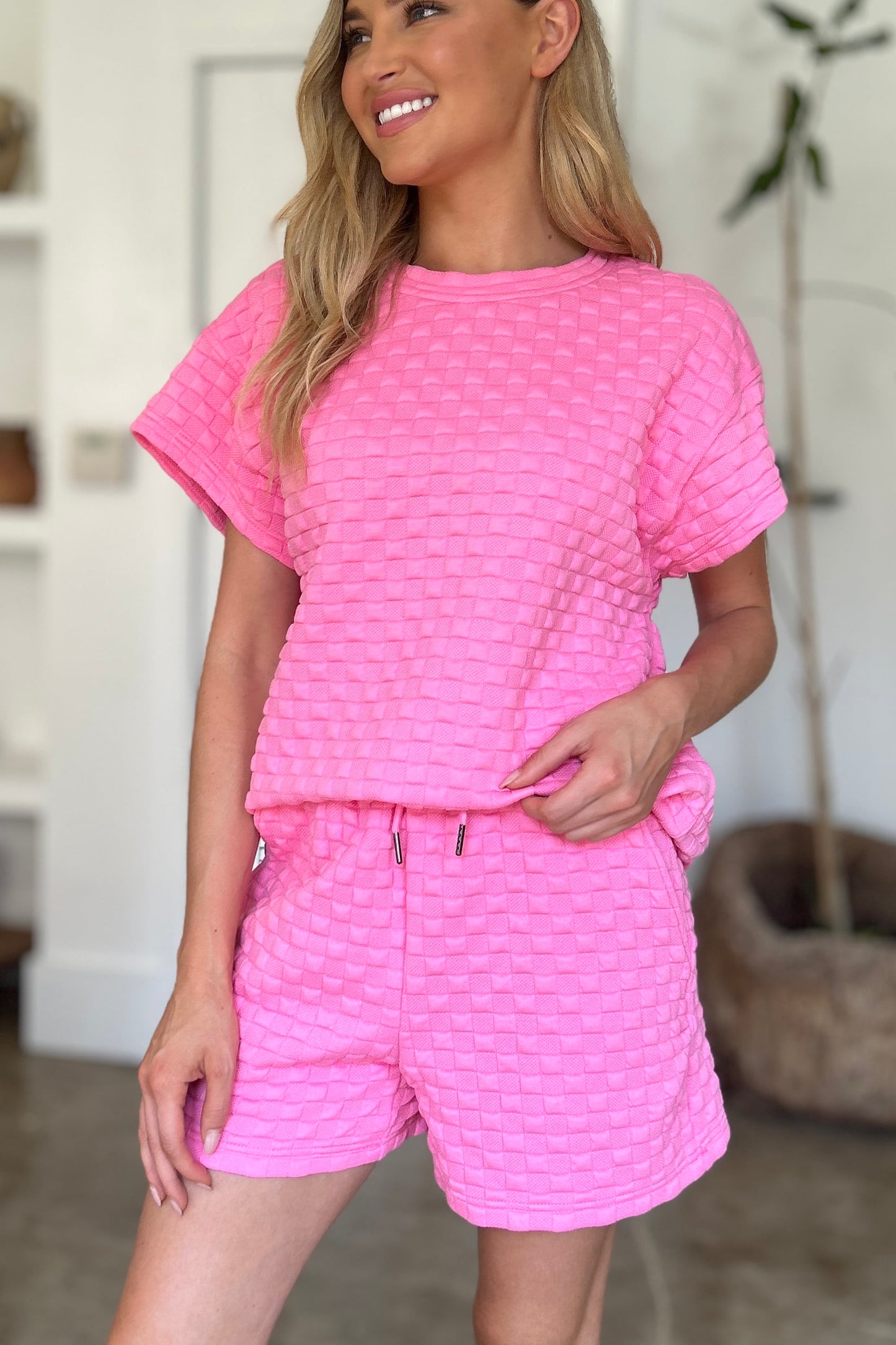 Texture T-Shirt and Shorts Set