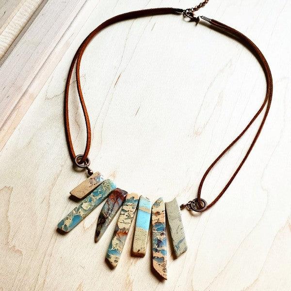 AQUA TERRA Leather Cord Necklace - Wildflower Hippies