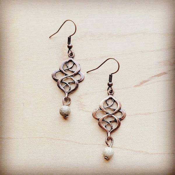 Aqua Terra Scroll Drop Earrings - Wildflower Hippies