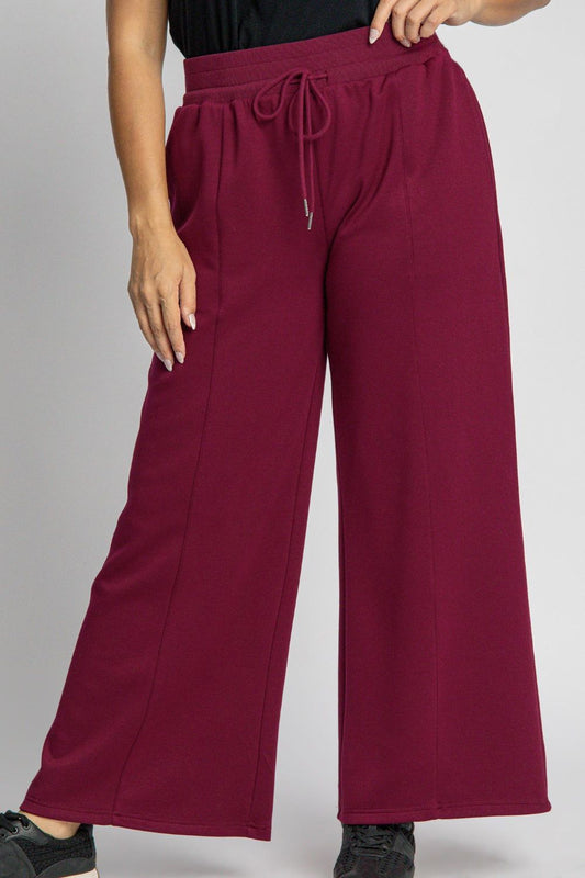 Drawstring Wide Leg Pants with Pockets