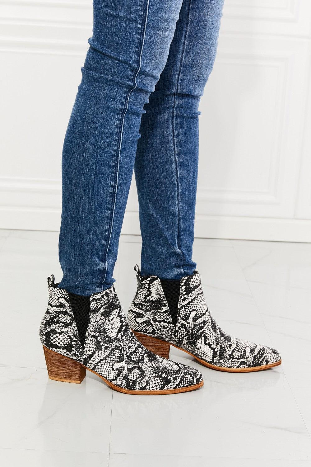 Back At It Point Toe Bootie in Snakeskin - Wildflower Hippies