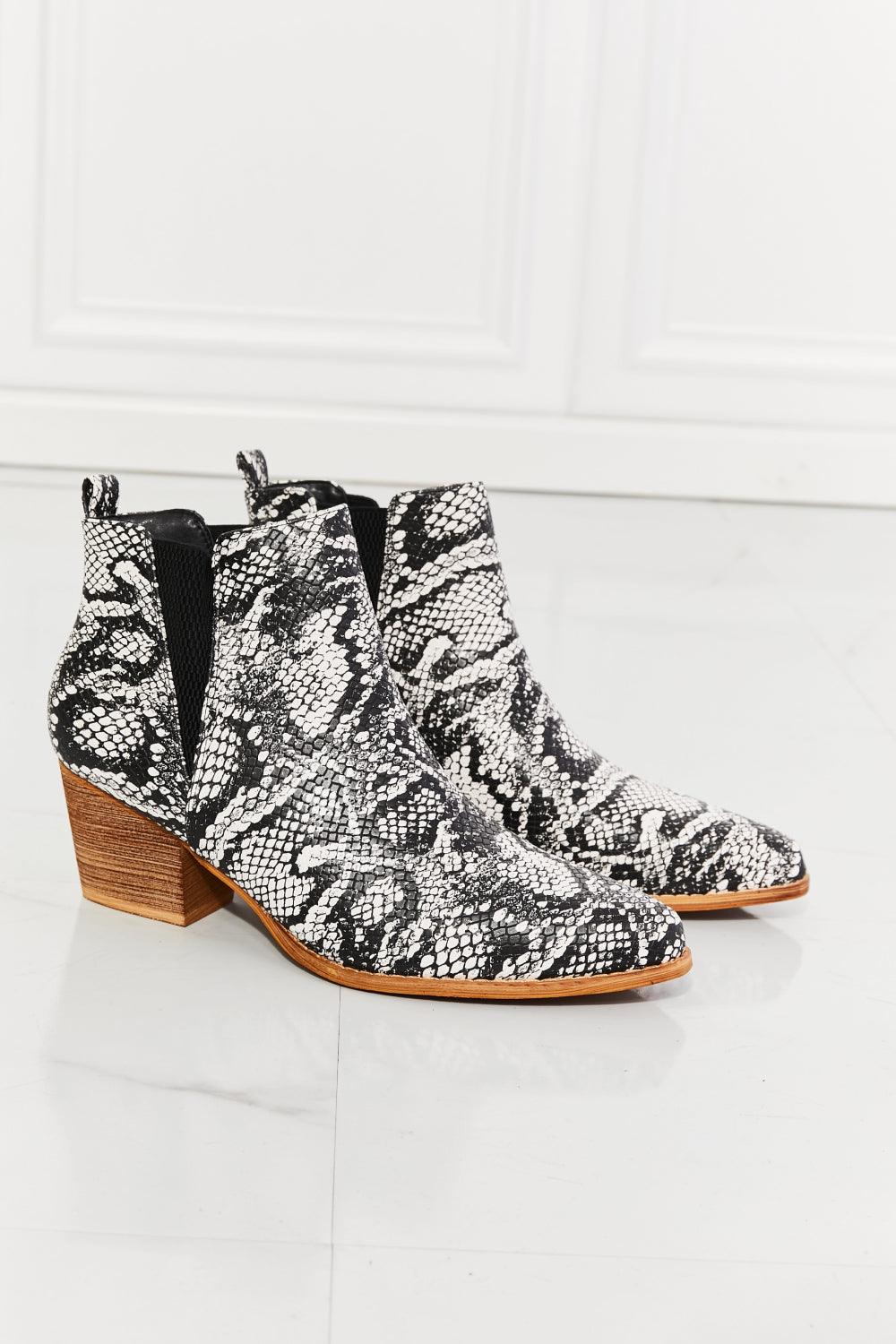 Back At It Point Toe Bootie in Snakeskin - Wildflower Hippies