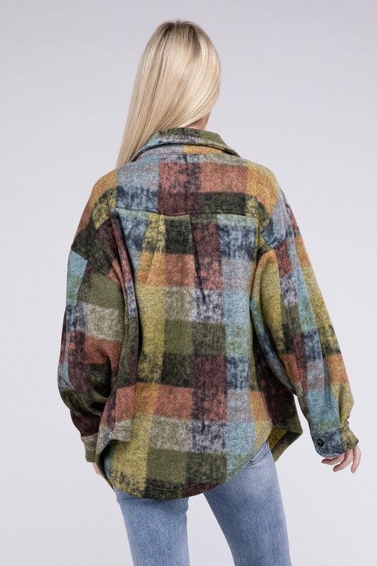 BiBi Loose Fit Buttoned Down Check Shirt Jacket - Wildflower Hippies