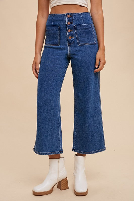 Button Fly High Waist Jeans