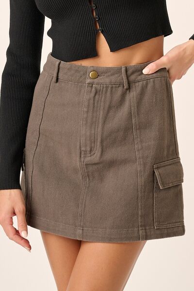 Cargo Mini Skirt with Side Pockets - Wildflower Hippies