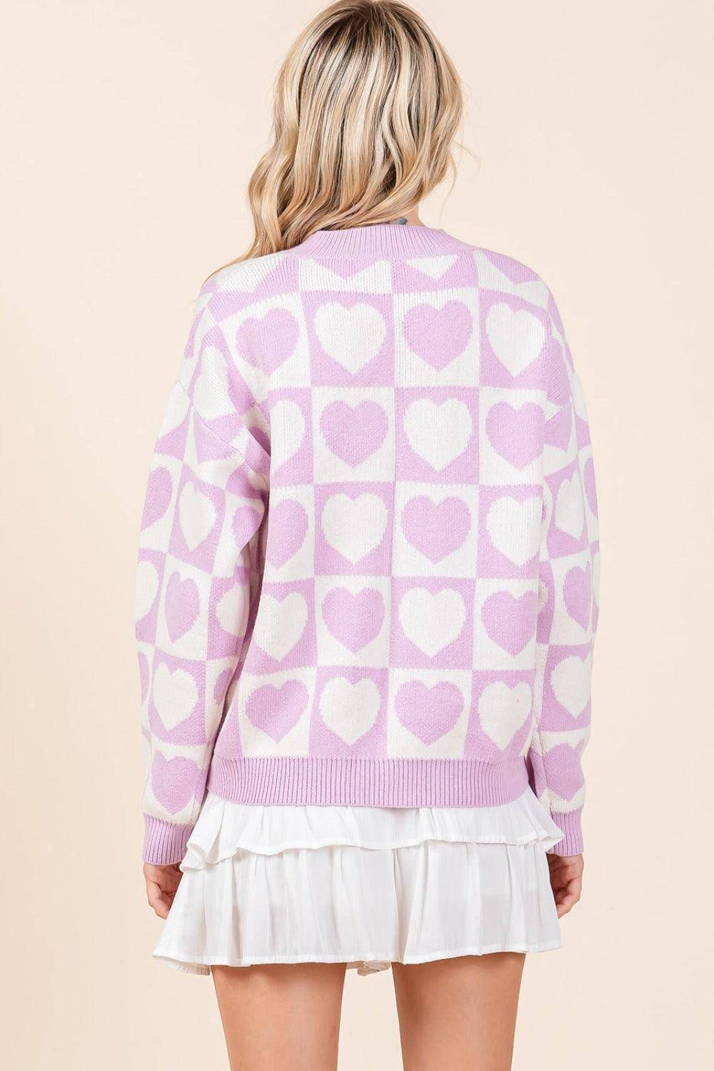 Checkered Heart Button Down Cardigan - Wildflower Hippies