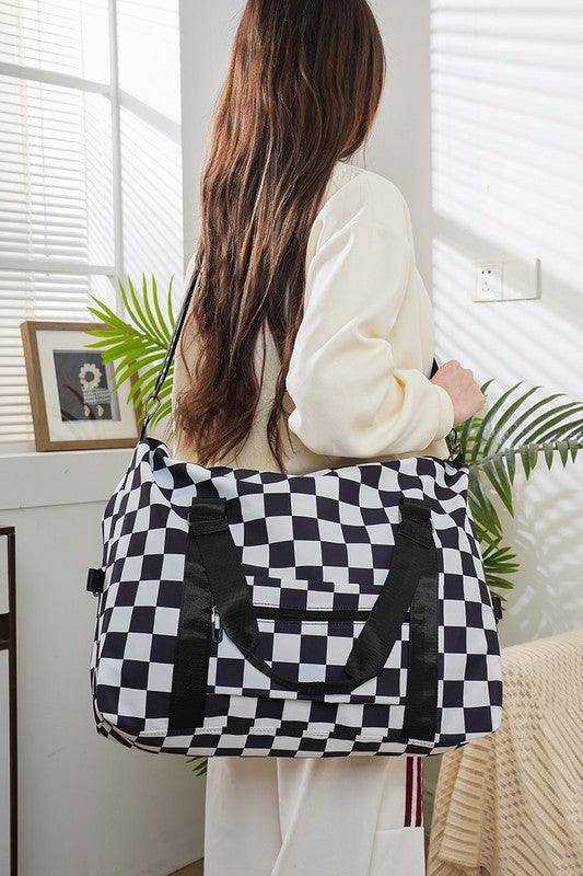 Checkered Multi-Pocket Travel Bag - Wildflower Hippies