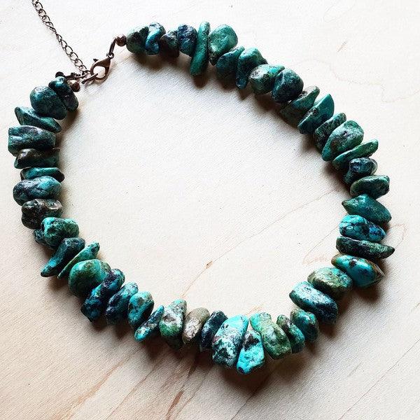 Chunky Turquoise Collar Necklace - Wildflower Hippies