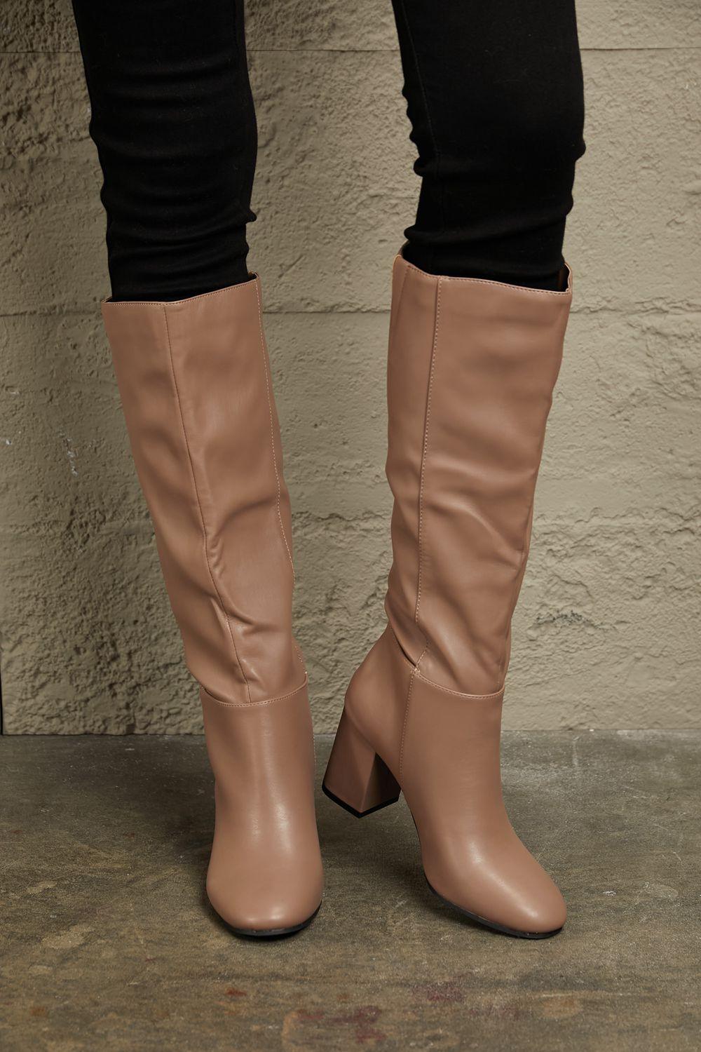 Corp Block Heel Knee High Boots - Wildflower Hippies