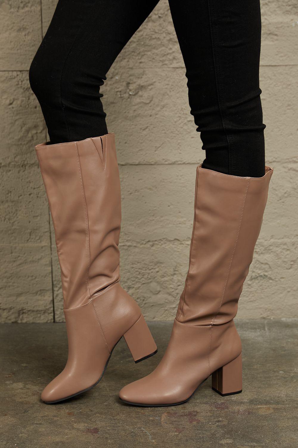 Corp Block Heel Knee High Boots - Wildflower Hippies