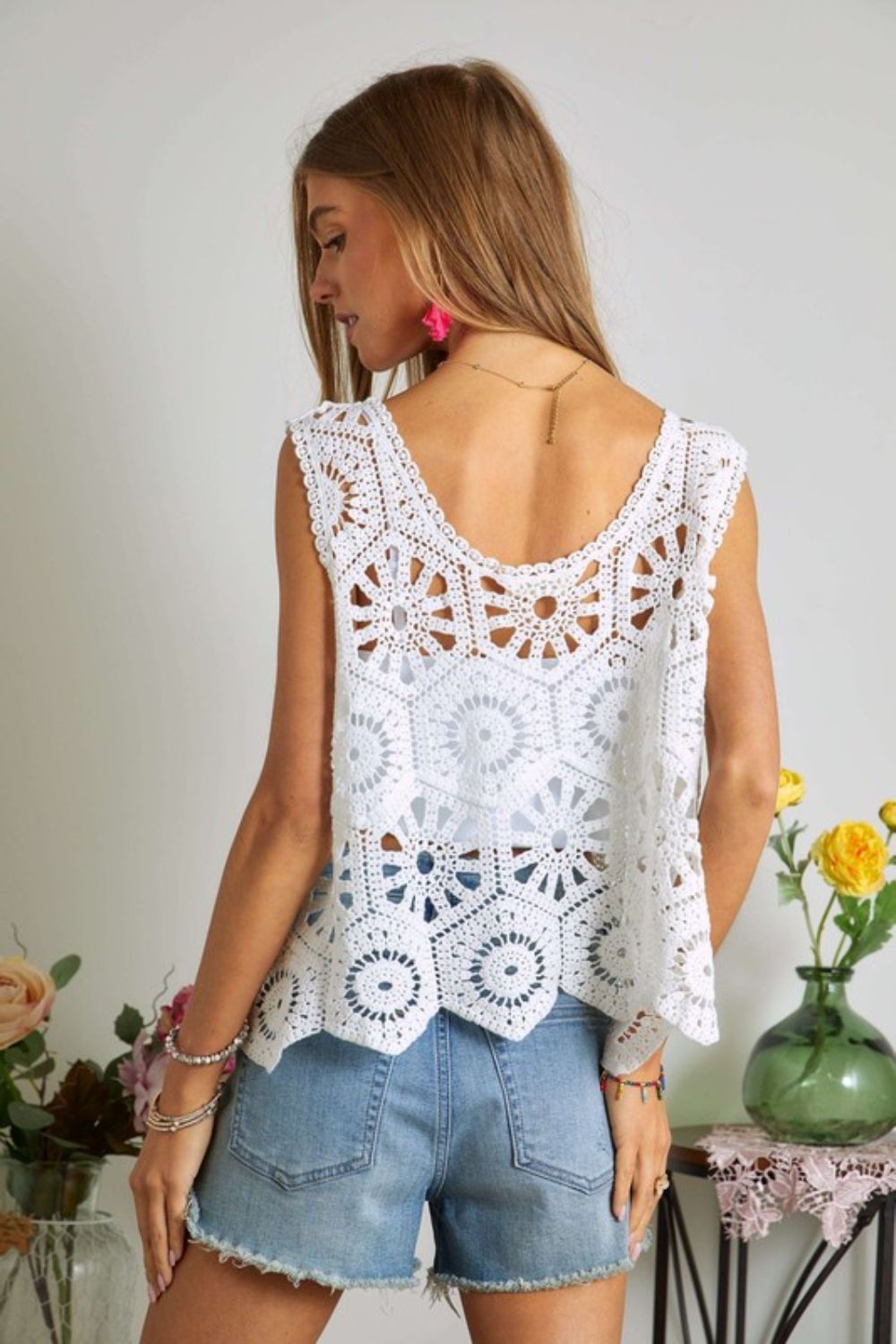 Crochet Wide Strap Knit Cover Up - Wildflower Hippies