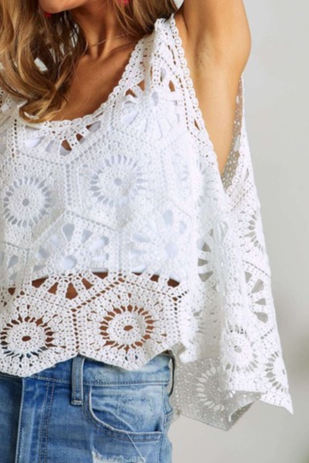 Crochet Wide Strap Knit Cover Up - Wildflower Hippies