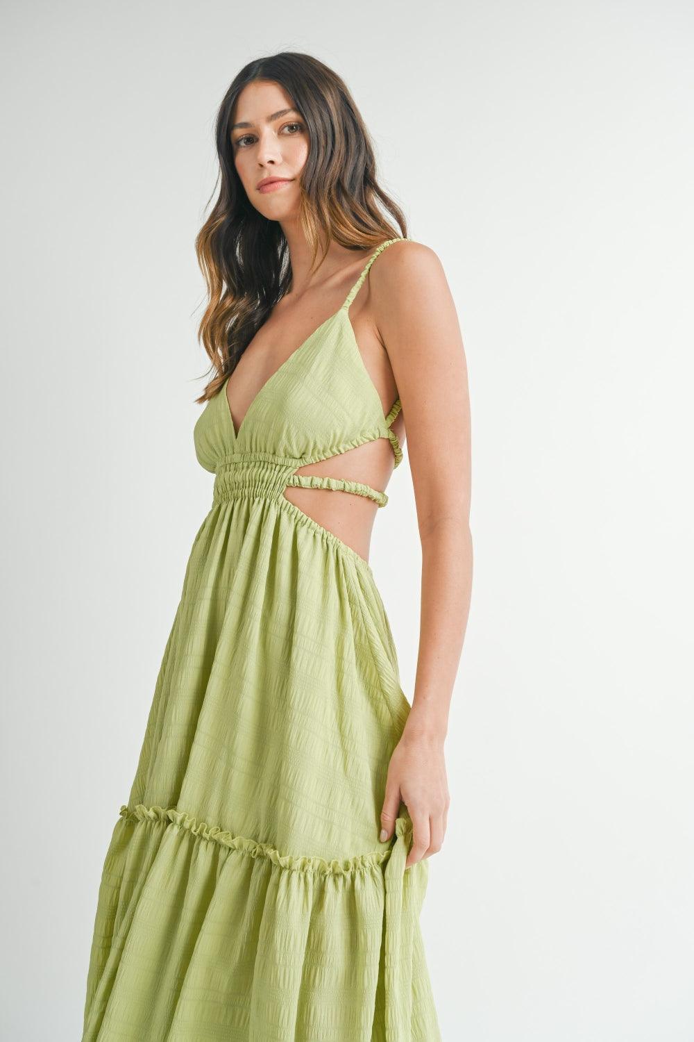 Cutout Waist Backless Maxi Dress - Wildflower Hippies