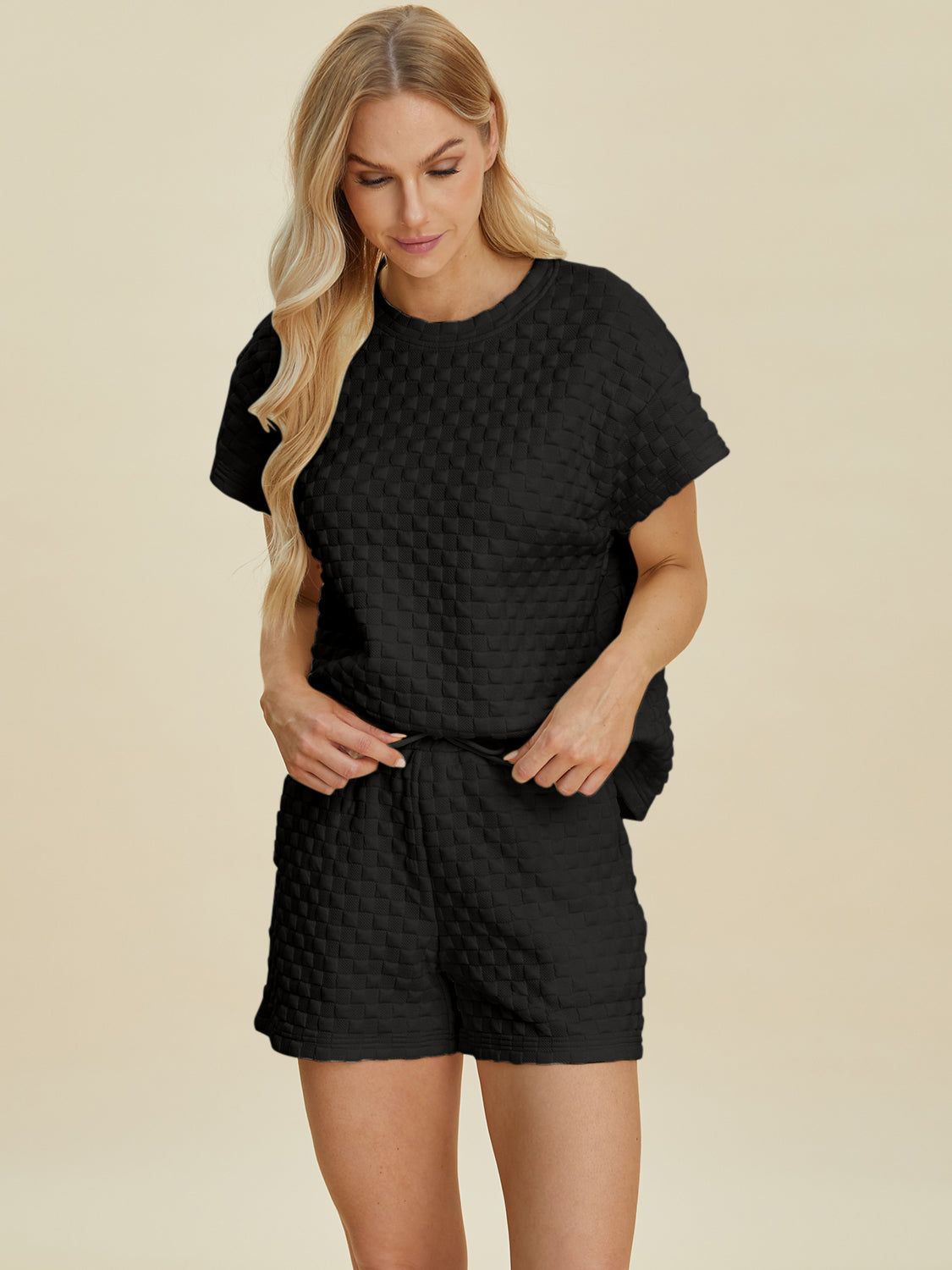 Texture T-Shirt and Shorts Set