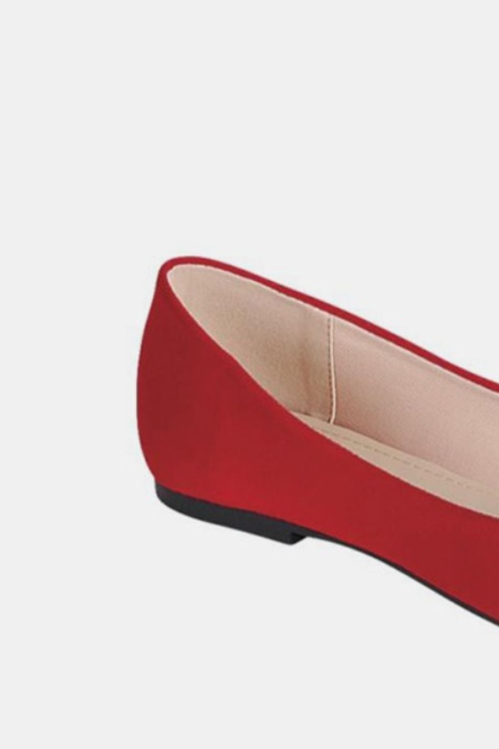 Pointy Toe Slip On Flat Loafers - Red