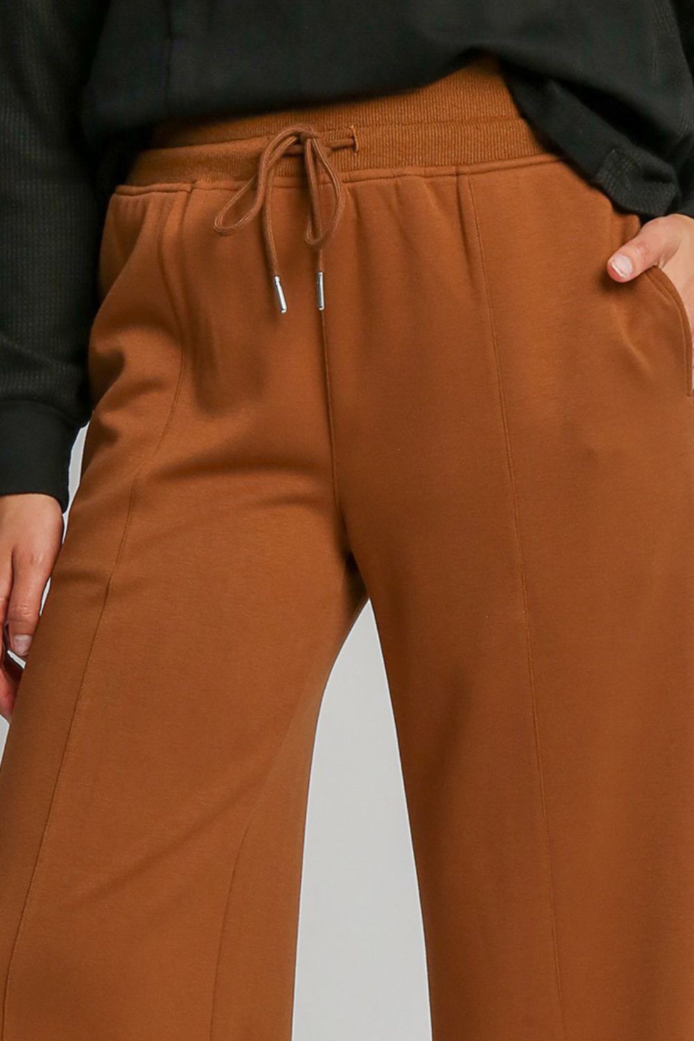 Drawstring Wide Leg Pants with Pockets