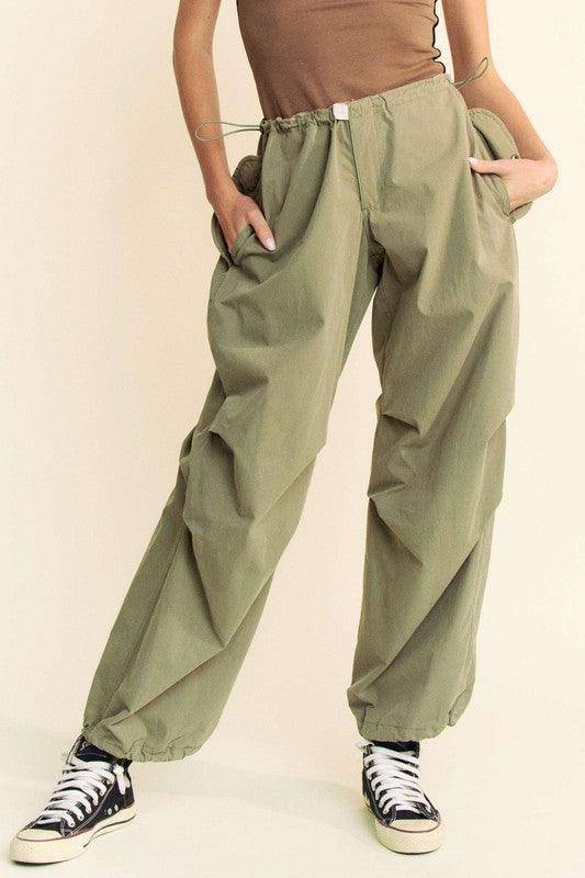 Drawstring Baggy Pants with Pockets - Wildflower Hippies