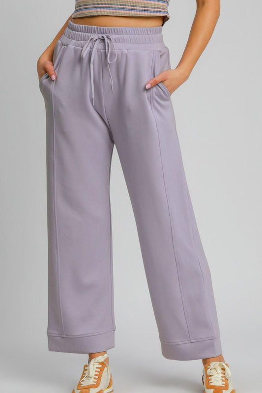 Drawstring Elastic Waist Wide Leg Pants - Wildflower Hippies