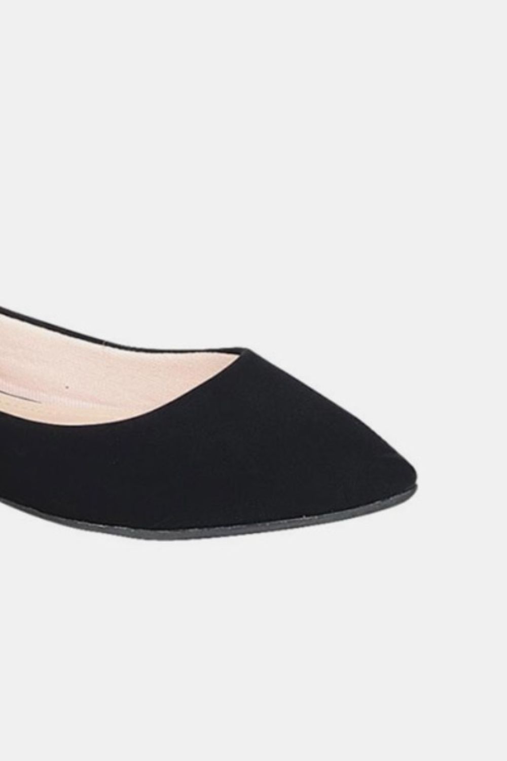 Pointy Toe Slip On Flat Loafers - Black