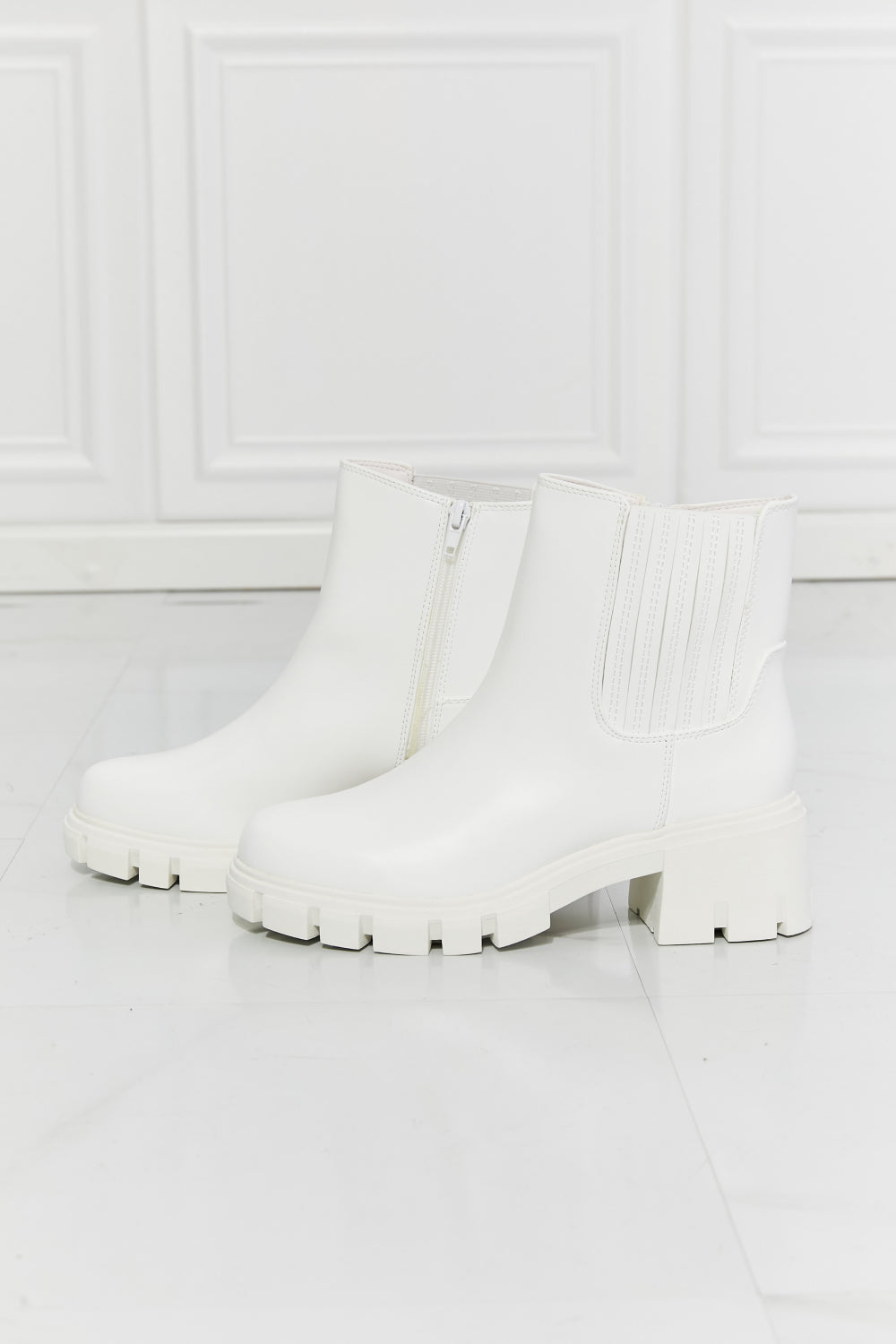 What It Takes Lug Sole Chelsea Boots in White