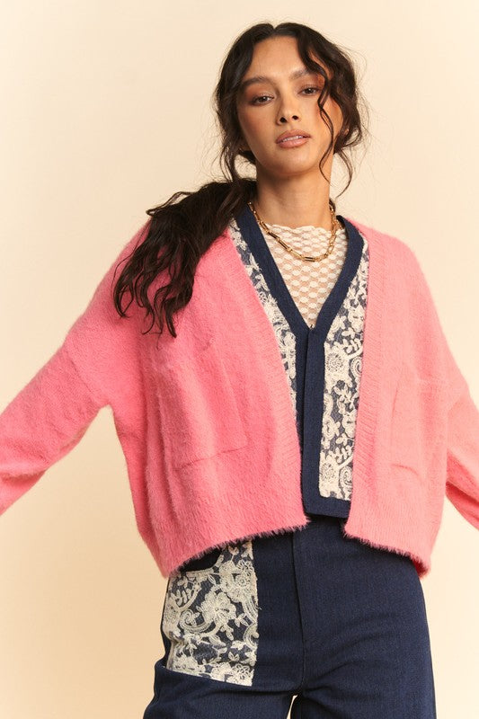 Open Front Drop Shoulder Cardigan