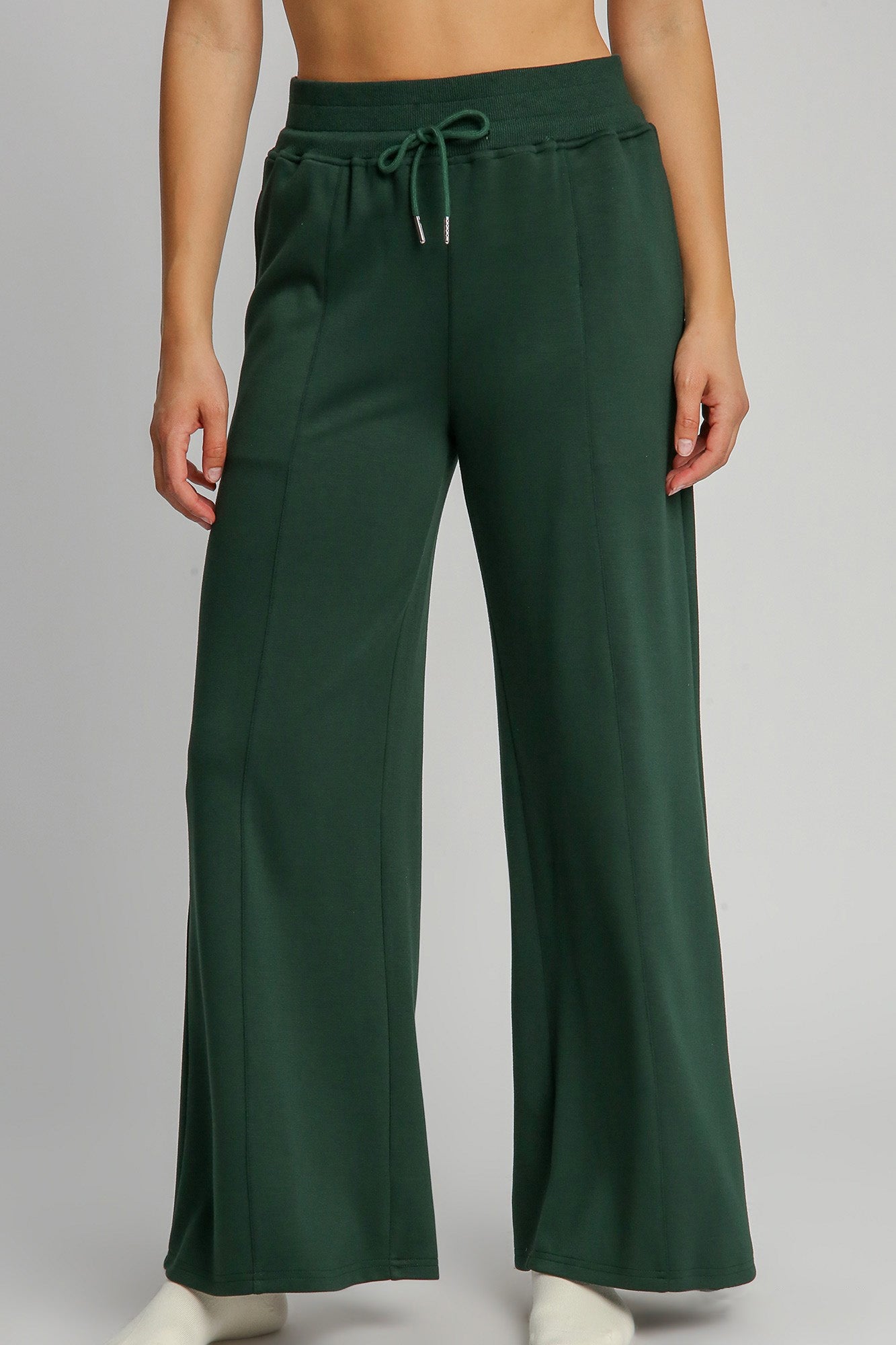 Drawstring Wide Leg Pants with Pockets