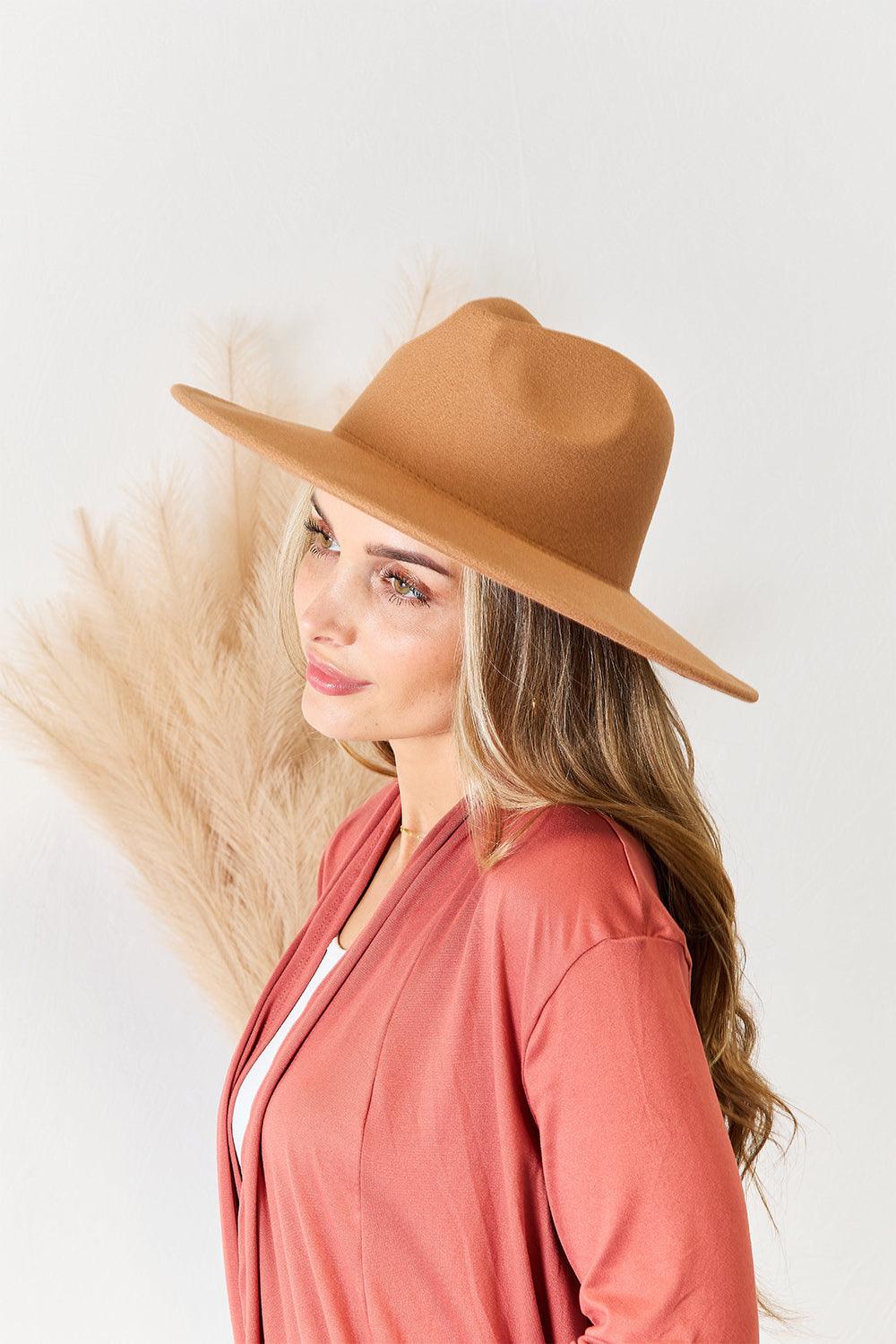 Flat Brim Fedora Fashion Hat - Wildflower Hippies