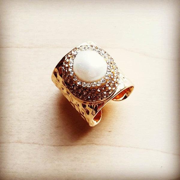 Freshwater Pearl Cuff Ring - Wildflower Hippies
